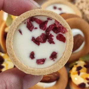 Yogurt Flavored Tower Shell Grouting Cookies High Fiber Low Fat Mini Fruit Biscuits Halal Healthy Snacks for Children Daily Life
