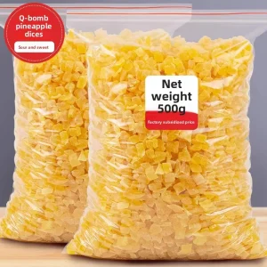Zhenhaoqia Freeze Dried Pineapple Diced Pieces 10kg Carton Sweet Sour Taste Commercial Use Fruit Preserved Bulk Packaging 365