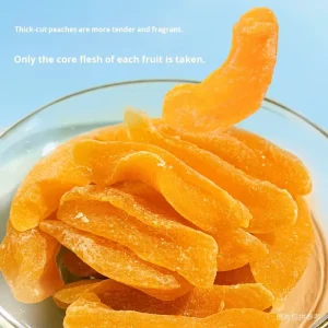 Zhongbao Taimangle Soft Dried Yellow Peach Sweet Honey Peach Slice Chinese Dry Fruit Preserved 500g Bulk Packaging 12 Months