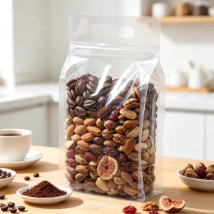 Zipper Dried Fruit Packaging Bag 8 Side Seal Flat Bottom Ziplock Plastic Bag Custom Zip Lock Bag for Food Stand up Pouches